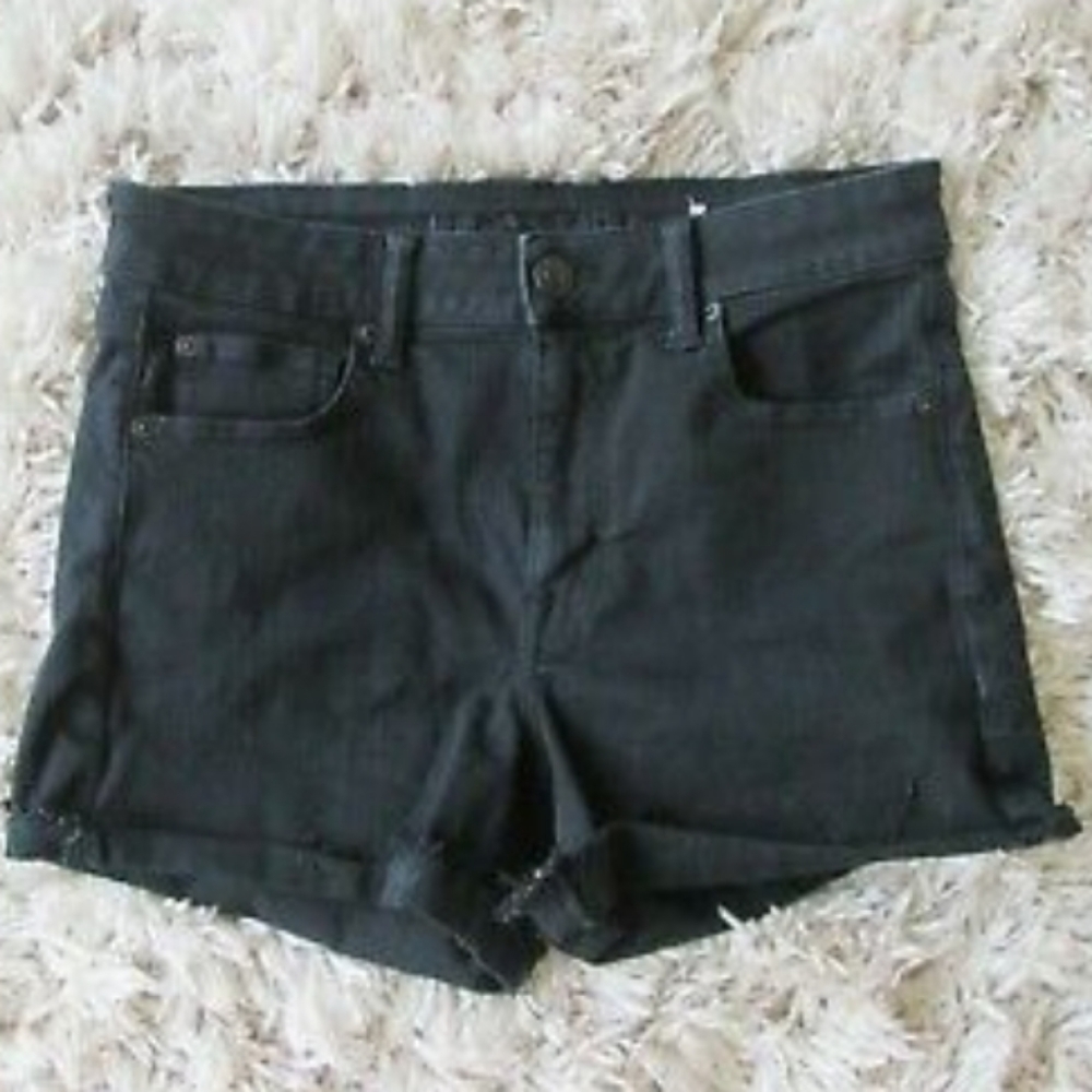 American Eagle next level stretch hi-rise black jean shorts Sz.2